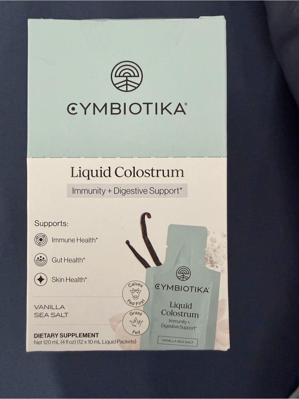 Cymbiotika Liquid Colostrum - Vanilla Sea Salt 12 Packets Brand New Sealed